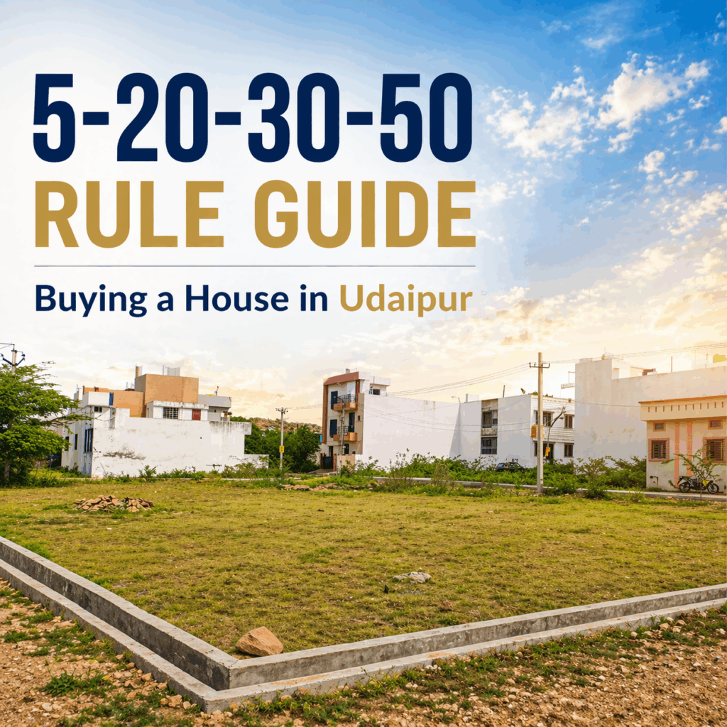 5-20-30-50 rule for buying a house in Udaipur with residential plot investment example