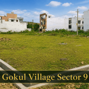 Gokul Village Sector 9 residential plot in Udaipur with nearby houses and open land